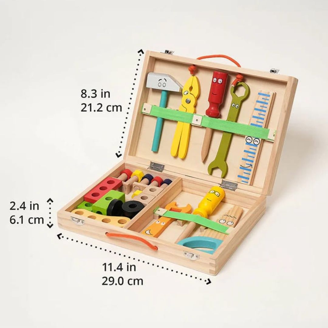 Montessori-Werkzeugkasten aus Holz