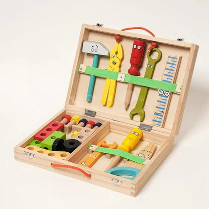 Montessori-Werkzeugkasten aus Holz